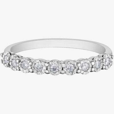 9ct White Gold 0.15ct Diamond Half Eternity Ring 50L67WG/15-10