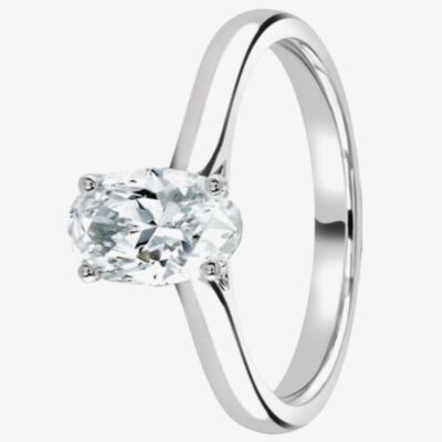 1888 Collection Platinum Oval Cut 2.00ct Diamond Solitaire Ring RI-2212