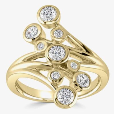 18ct Gold 0.77ct Diamond Wrap Cluster Ring RL98(0.77CT)