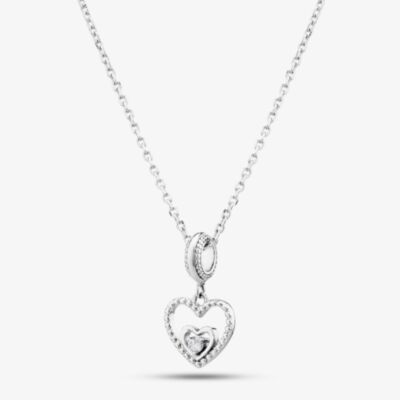 Rosa Lea April Birthstone Heart Dangle Charm Necklace