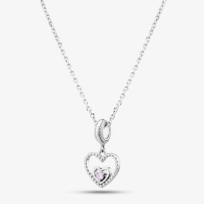 Rosa Lea June Birthstone Heart Dangle Charm Necklace