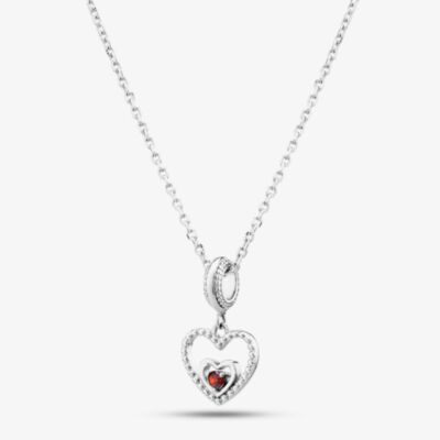 Rosa Lea July Birthstone Heart Dangle Charm Necklace