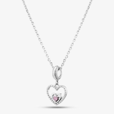 Rosa Lea October Birthstone Heart Dangle Charm Necklace
