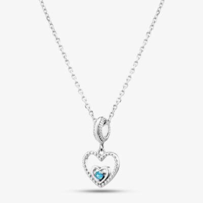 Rosa Lea December Birthstone Heart Dangle Charm Necklace