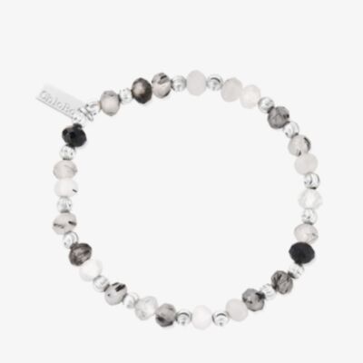 ChloBo Ladies Balanced Energy Black Rutilated Quartz Stone Beaded Bracelet SBBLKFRI24