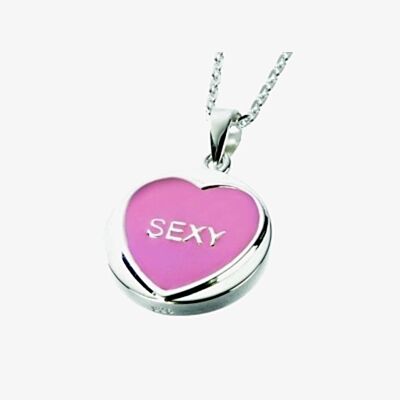 Love Hearts Silver Enamel Pendant - Sexy