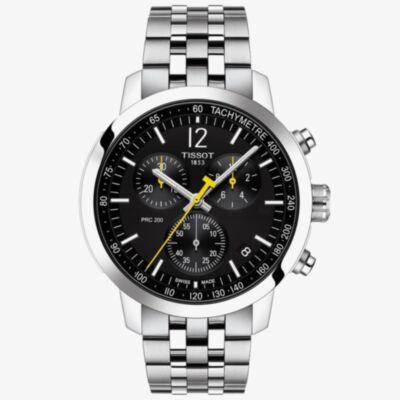 Tissot PRC 200 Stainless Steel Black Dial Chronograph Watch T114.417.11.057.00