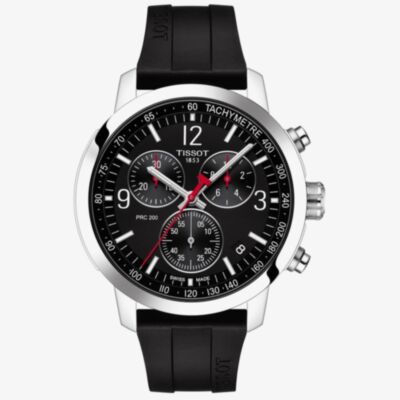 Tissot PRC 200 Stainless Steel Black Chronograph Watch T114.417.17.057.00