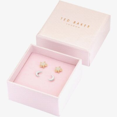 Ted Baker Moanny Two Tone Pave Star & Crescent Moon Stud Earring Set TBJ2621-23-02