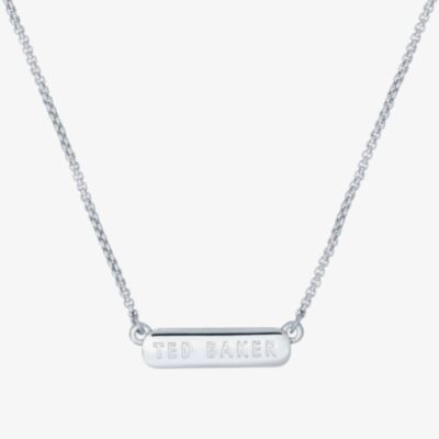 Ted Baker SCARL Silver Tone Crystal Sparkle Bar Necklace TBJ2980-01-02
