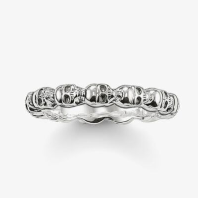 THOMAS SABO Silver Narrow Skull Band Ring TR1922-001-12