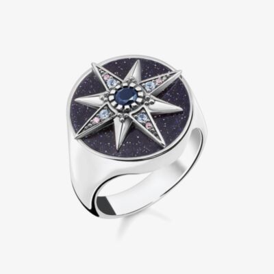 THOMAS SABO Silver Star Signet Ring TR2367-945-7