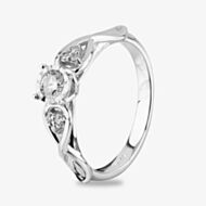 9ct White Gold 0.25ct Diamond Crossover Ring THR28182-25