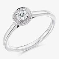 Gold Impression 9ct White Gold 0.29ct Round Brilliant Cut Diamond Halo Ring ENG3453SMT
