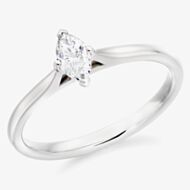 Platinum Excellence Platinum 0.51ct Certificated Marquise Cut Diamond Solitaire Ring ENG30014
