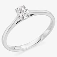 Platinum Excellence Platinum 0.23ct Certificated Oval Cut Diamond Solitaire Ring ENG2470423