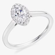 Platinum Excellence Platinum 0.45ct Certificated Marquise Cut Diamond Halo Ring 45ENG4958