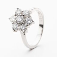 18ct White Gold 0.20ct Multi Cut Diamond Daisy Cluster Ring RG1DRD20