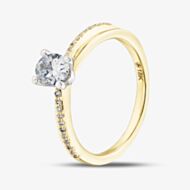 18ct Yellow Gold Certificated 1.38ct Oval Cut Diamond Crossover Ring 31470YW/55