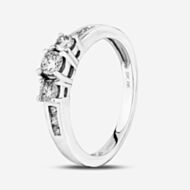 9ct White Gold 0.50ct Diamond Shouldered Trilogy Ring THR5019-50