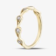 9ct Yellow Gold Diamond Open Teardrop Half Eternity Ring 50L55/24