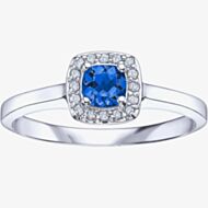 9ct White Gold Sapphire 0.07ct Diamond Ring 51Y61WG-10 L (SAP)