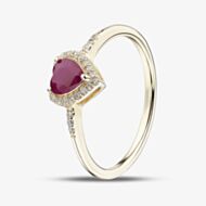 Gold Impression 9ct Yellow Gold Ruby & Diamond Heart Cluster Ring RJR04754-R