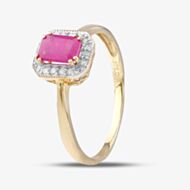 9ct Yellow Gold Ruby Cluster Ring DR1619YRU