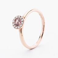 9ct Rose Gold Pink Tourmaline & Diamond Cluster Ring NTR832PTMD-9RG