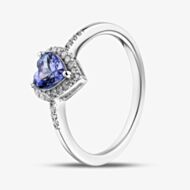 Gold Impression 9ct White Gold Tanzanite & Diamond Heart Cluster Ring RJR04754-TA