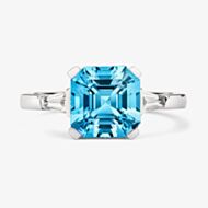Tivon 18ct White Gold 2.67ct Square Aquamarine & Diamond Ring RW-2078-SAQ