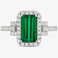 Tivon 18ct White Gold Green Tourmaline & Diamond Ring RW-1790-GT N