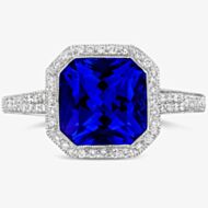 Tivon 18ct White Gold Radiant-Cut Tanzanite & Diamond Ring RW-0436-TZ