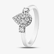  9ct White Gold Pear Shaped 0.5ct Diamond Shoulder Cluster Ring 31138YW/50-9