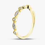 Pure Brilliance 9ct Yellow Gold 0.07ct Marquise & Brilliant Cut Diamond Ring THR12012