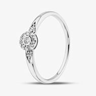 Pure Brilliance 9ct White Gold 0.08ct Brilliant Cut Diamond Cluster Shoulder Set Ring THR44876-08 (WG)