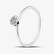 Pure Brilliance 9ct White Gold 0.03ct Brilliant Cut Pave Diamond Round Ring THR45061-03 (WG)