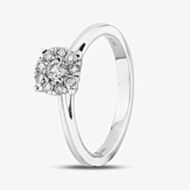 Pure Brilliance 9ct White Gold 0.33ct Diamond Cluster Ring THR3146-33