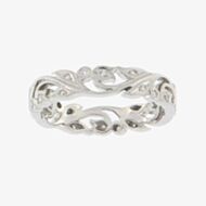 Ungar & Ungar 18ct White Gold & Diamond Vine Band Ring 8WR330DD