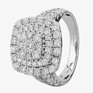 18ct White Gold 2.00ct Diamond Square Cluster Ring THR15868-200