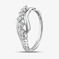 9ct White Gold 0.33ct Graduated Diamond Nine Stone Ring THR28367-33