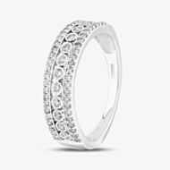 9ct White Gold 0.50ct Diamond Three Row Ring THR18111-50