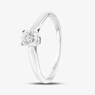 9ct White Gold 0.25ct Diamond Bridge Accent Solitaire Ring THR15625-25
