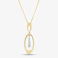 9ct Yellow Gold Diamond Oval Dropper Necklace P4537YW/10C-10