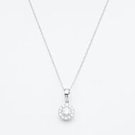 9ct White Gold Diamond Cluster Pendant Necklace NTP409D-9WG