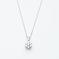18ct White Gold 0.33ct Diamond Daisy Cluster Pendant Necklace KDCP33/21619C
