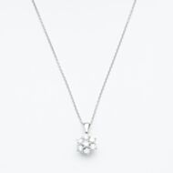 18ct White Gold Approx 0.50Ct Diamond Daisy Cluster Pendant Necklace KDCP50/31719C