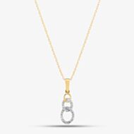 9ct Yellow Gold 0.08ct Brilliant Cut Diamond Open Circle Necklace THP43040-08 (YG)