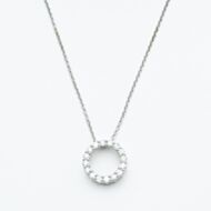 9ct White Gold 0.52ct Diamond Circle Necklace WWW2675