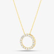 9ct Yellow Gold 0.75ct Brilliant Cut Diamond Open Circle Necklace WWW2735
